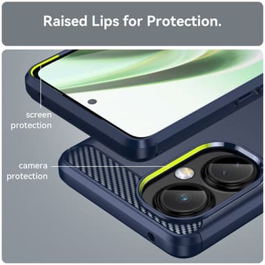 SKALO OnePlus Nord CE 3 Lite 5G Armor Carbon Iskunkestävä TPU suojakuori - Sininen