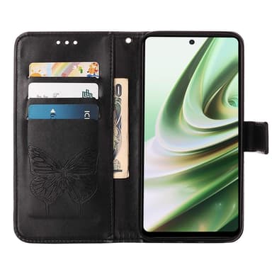SKALO OnePlus Nord CE 3 Lite 5G Mandala Butterfly lompakkokotelo - Musta
