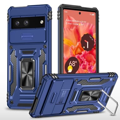 SKALO Google Pixel 7a Armor hybridi metallirengas kameran liukusäädin - - Sininen