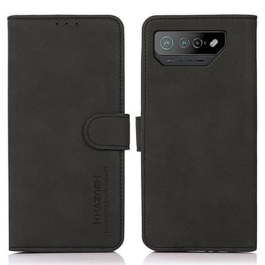SKALO Asus ROG Phone 7 5G KHAZNEH Lompakkokotelo PU-nahasta - Musta