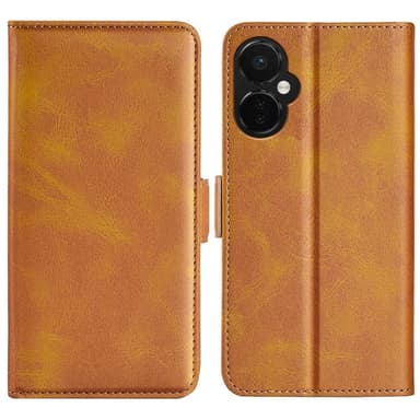 SKALO OnePlus Nord CE 3 Lite 5G Premium Wallet Lompakkokotelo - Vaaleanruskea