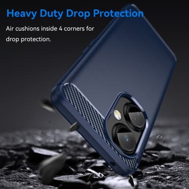 SKALO OnePlus Nord CE 3 Lite 5G Armor Carbon Iskunkestävä TPU suojakuori - Sininen