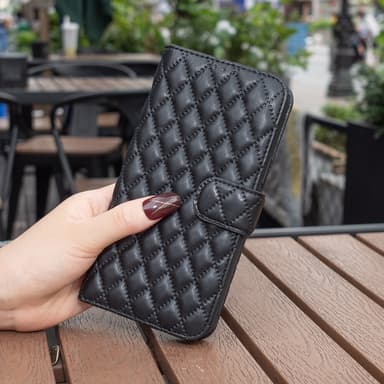 SKALO Google Pixel 7a BINFEN COLOR Tikattu Lompakko - Musta
