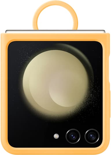 Samsung Galaxy Z Flip 5 Silicone suojakuori renkaalla (oranssi)