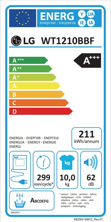 LG WashTower pesutorni 12 kg / 10 kg WT1210BBF (musta)