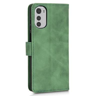 SKALO Motorola Moto E32/E32s Matt PU Nahka lompakkokotelo - Vihreä