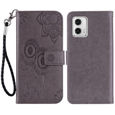 SKALO Motorola Moto G23 4G Mandala Owl lompakkokotelo - Harmaa