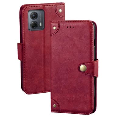 SKALO Motorola Moto G53 5G IDEWEI Lompakkokotelo PU-nahkaa - Punainen