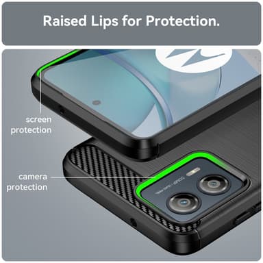 SKALO Motorola Moto G53 5G Armor Carbon Iskunkestävä TPU suojakuori - Musta