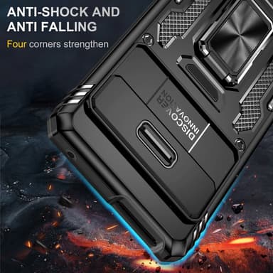 SKALO Google Pixel 7a Armor hybridi metallirengas kameran liukusäädin - - Musta