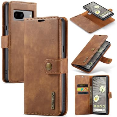 DG MING Google Pixel 7a 2-in-1 magneetti lompakkokotelo - Ruskea
