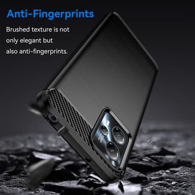 SKALO Motorola Moto G23 4G Armor Carbon Iskunkestävä TPU suojakuori - Musta