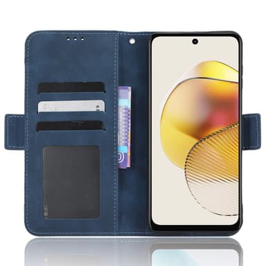 SKALO Motorola Moto G73 5G 6-lokeroa Lompakkokotelo - Sininen