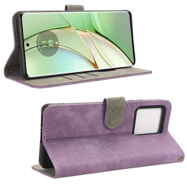 SKALO Motorola Edge 40 5G Lompakkokotelo PU-nahkaa - Violetti