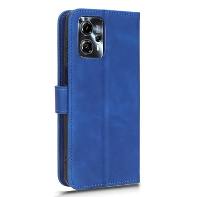 SKALO Motorola Moto G23 4G Matt PU Nahka lompakkokotelo - Sininen