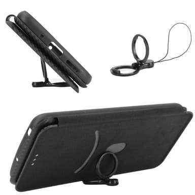 SKALO OnePlus Nord CE 3 Lite 5G Carbon Fiber Lompakkokotelo - Musta