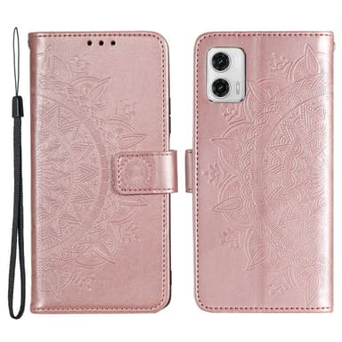 SKALO Motorola Moto G73 5G Mandala lompakkokotelo - Ruusukulta