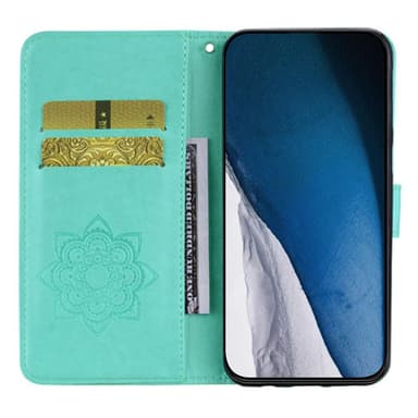 SKALO Motorola Moto G23 4G Mandala Owl lompakkokotelo - Turkoosi