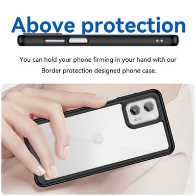 SKALO Motorola Moto G73 5G Läpinäkyvä TPU suojakuori - Musta
