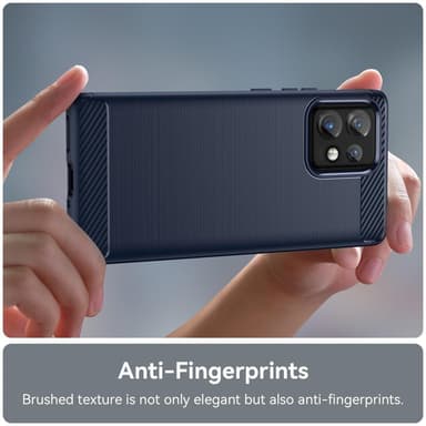 SKALO Motorola Edge 40 Pro 5G Armor Carbon Iskunkestävä TPU suojakuori - Sininen