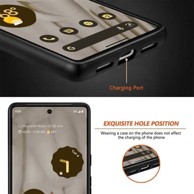 SKALO Google Pixel 7a Crocodile PU Nahka Hybrid Suojakuori - Sininen