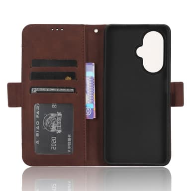 SKALO OnePlus Nord CE 3 Lite 5G 6-lokeroa Lompakkokotelo - Ruskea