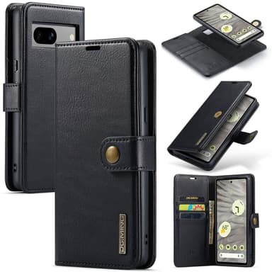 DG MING Google Pixel 7a 2-in-1 magneetti lompakkokotelo - Musta