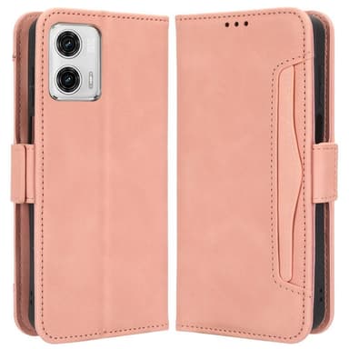 SKALO Motorola Moto G73 5G 6-lokeroa Lompakkokotelo - Pinkki