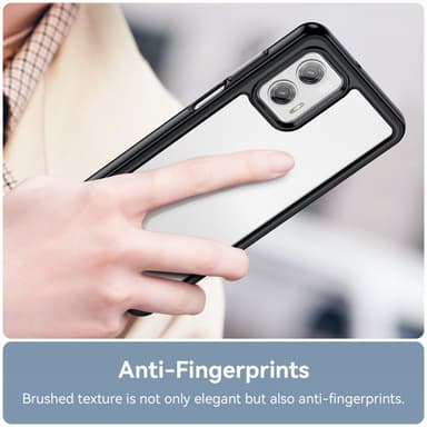 SKALO Motorola Moto G73 5G Läpinäkyvä TPU suojakuori - Musta