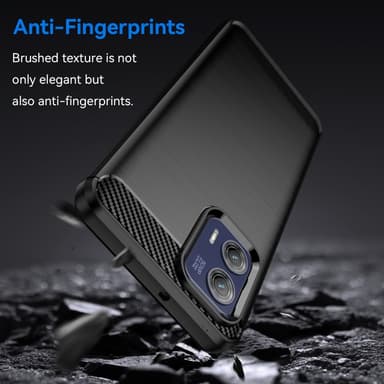 SKALO Motorola Moto G73 5G Armor Carbon Iskunkestävä TPU suojakuori - Musta