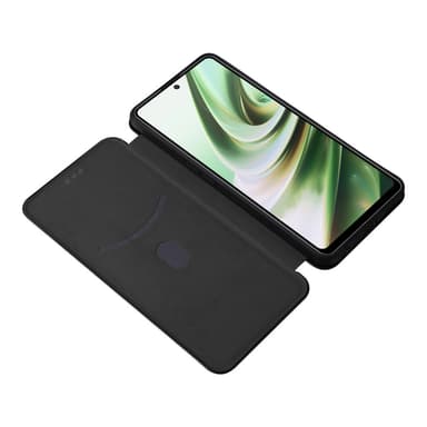 SKALO OnePlus Nord CE 3 Lite 5G Carbon Fiber Lompakkokotelo - Musta