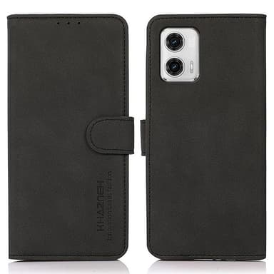 SKALO Motorola Moto G73 5G KHAZNEH Lompakkokotelo PU-nahasta - Musta