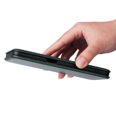 SKALO Motorola Moto G73 5G Carbon Fiber Lompakkokotelo - Vihreä