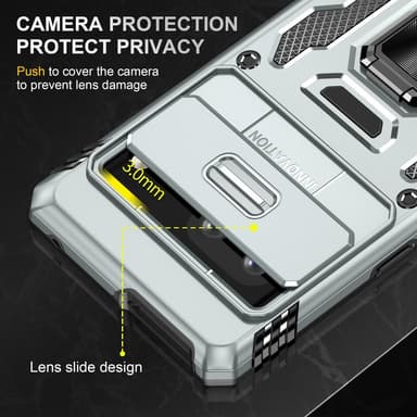SKALO Google Pixel 7a Armor hybridi metallirengas kameran liukusäädin - - Harmaa