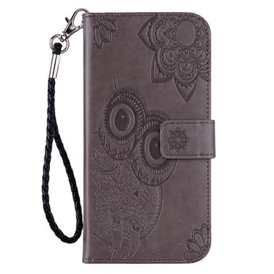 SKALO Motorola Moto G53 5G Mandala Owl lompakkokotelo - Harmaa