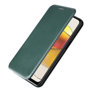 SKALO Motorola Moto G73 5G Carbon Fiber Lompakkokotelo - Vihreä