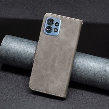 SKALO Motorola Edge 40 Pro 5G Lompakkokotelo PU-nahkaa - Harmaa