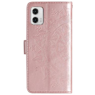 SKALO Motorola Moto G73 5G Mandala lompakkokotelo - Ruusukulta