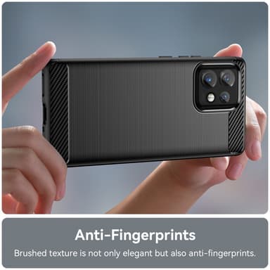 SKALO Motorola Edge 40 Pro 5G Armor Carbon Iskunkestävä TPU suojakuori - Musta