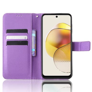 SKALO Motorola Moto G73 5G Premium Mini Rhombus Lompakkokotelo - Violetti