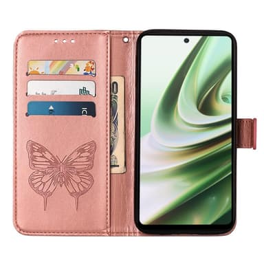 SKALO OnePlus Nord CE 3 Lite 5G Mandala Butterfly lompakkokotelo - Ruusukulta
