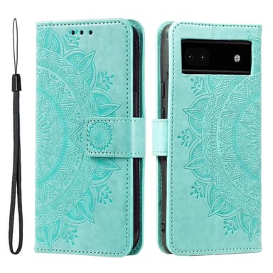 SKALO Google Pixel 7a Mandala lompakkokotelo - Turkoosi