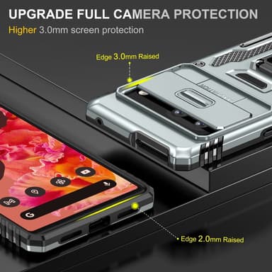 SKALO Google Pixel 7a Armor hybridi metallirengas kameran liukusäädin - - Harmaa