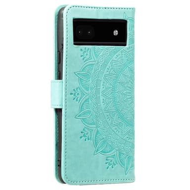 SKALO Google Pixel 7a Mandala lompakkokotelo - Turkoosi