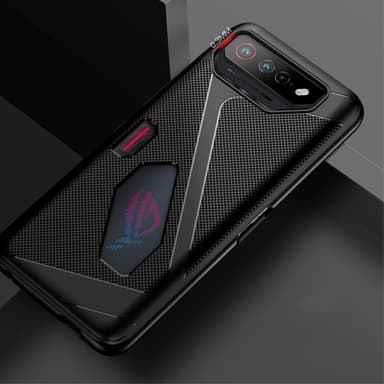 SKALO Asus ROG Phone 7 5G Carbon Fiber TPU-suojakuori - Harmaa