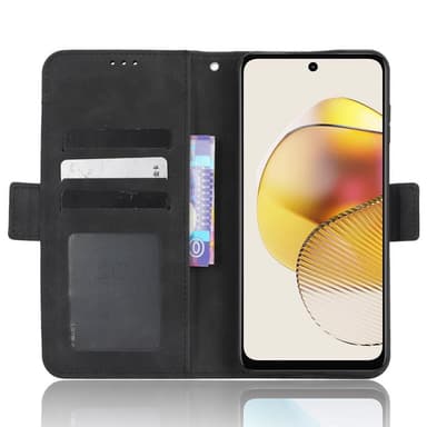 SKALO Motorola Moto G73 5G 6-lokeroa Lompakkokotelo - Musta