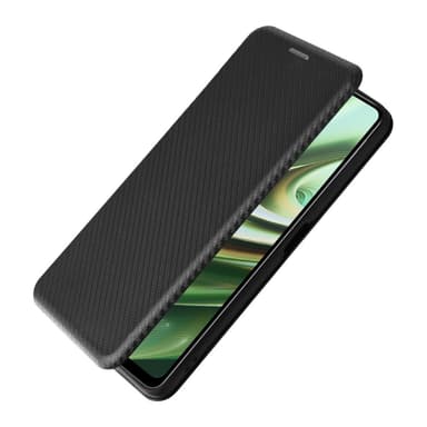 SKALO OnePlus Nord CE 3 Lite 5G Carbon Fiber Lompakkokotelo - Musta