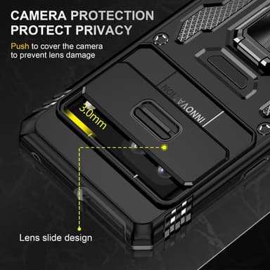 SKALO Google Pixel 7a Armor hybridi metallirengas kameran liukusäädin - - Musta
