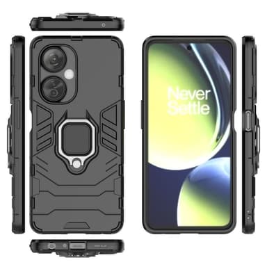 SKALO OnePlus Nord CE 3 Lite 5G Armor Hybridi metallirengas kuori - Musta