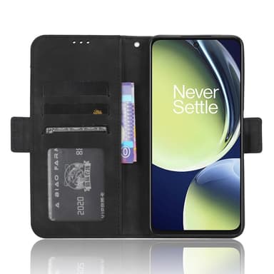 SKALO OnePlus Nord CE 3 Lite 5G 6-lokeroa Lompakkokotelo - Musta